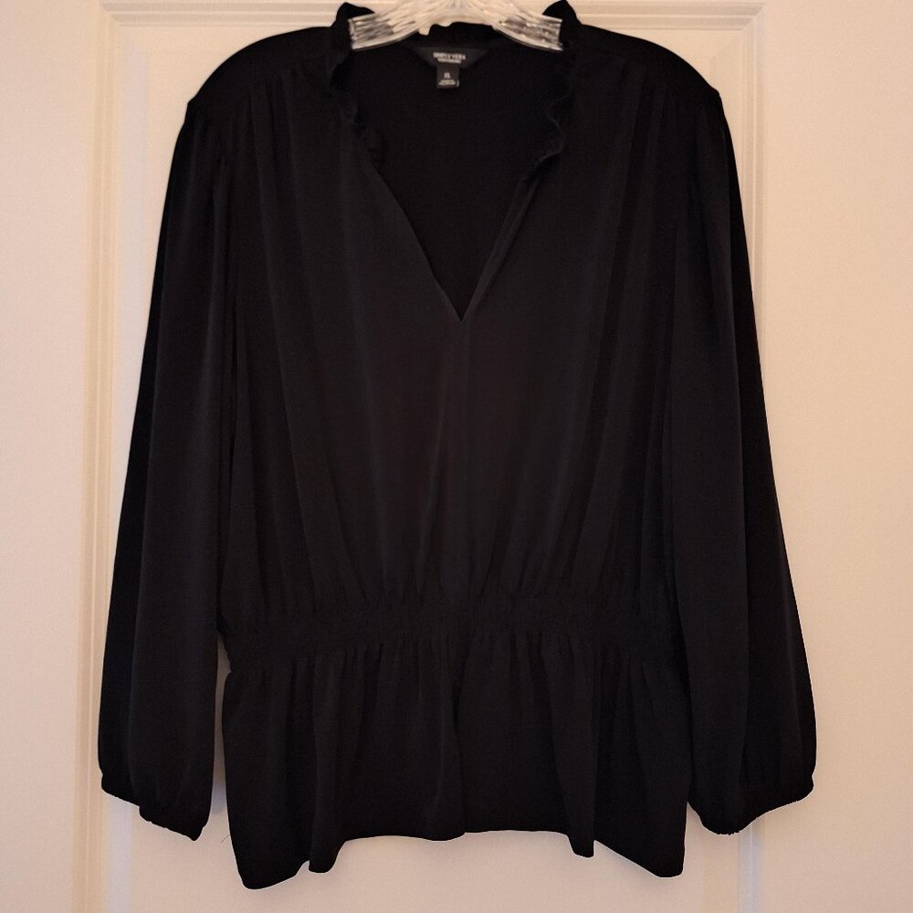 SVVW Cinch Waist Fancy Black Top